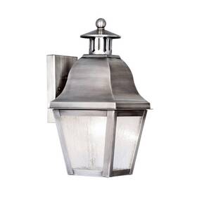 2550-29 Livex Lighting Outdoor Wall Lantern With Seeded Glass Shades Vintage