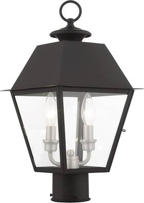 27216-04 Livex Lighting Wentworth 2 Light Post Top Lantern Black