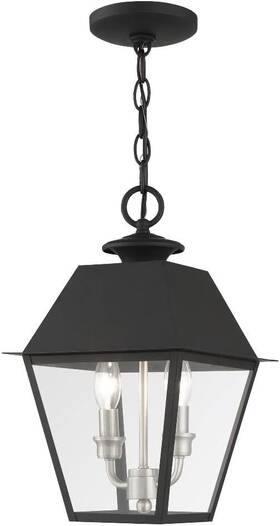 27217-04 Livex Lighting Wentworth 2 Light Pendant Lantern Black 27217-04 Livex Lighting Wentworth 2 Light Pendant Lantern Black