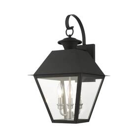 27218-04 Livex Lighting Wentworth Collection 3 Light Outdoor Wall Lantern Black 27218-04 Livex Lighting Wentworth Collection 3 Light Outdoor Wall Lantern Black