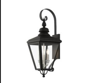 27373-04 Livex Adams 3 Lt Outdoor Large Wall Lantern Black/nickel/cluster - Obo