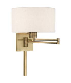 40037-01 Livex Lighting 24.25 Inch One Light Swing Arm Wall Mount Antique Brass Finish