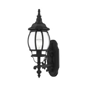7520-04 Livex 7520-14 Lighting Outdoor Wall Lantern With Clear Beveled Glass Shade Black
