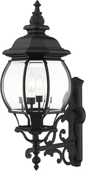 7701-14 Livex Lighting Frontenac 4-light Wall Lantern Clear Glass Shades Black 7701-14 Livex Lighting Frontenac 4-light Wall Lantern Clear Glass Shades Black