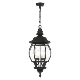7705-14 Livex Lighting Frontenac 4 Outdoor Hanging Light 26.5 Inch X 10.25 Black