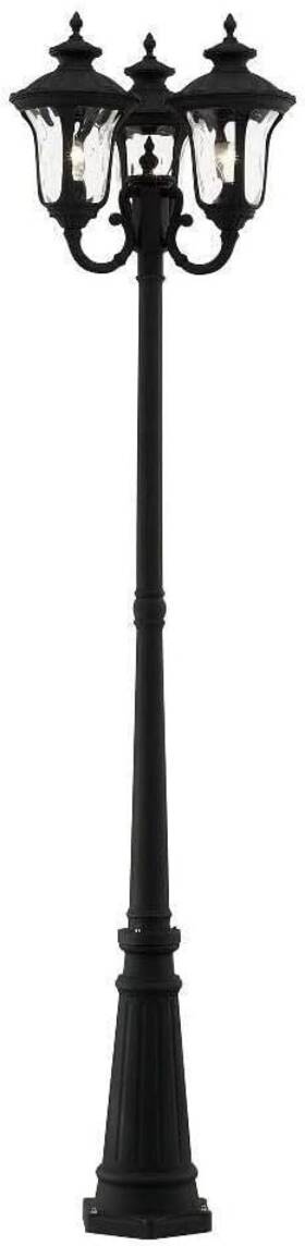 7866-14 Livex Lighting Oxford 3 Light Outdoor Head Post Black
