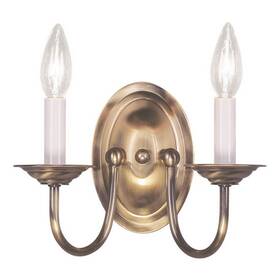 4152-01 Livex 847284001053 Lighting Home Basics 2 Light Antique Brass Wall Sconce 4152-01 Livex 847284001053 Lighting Home Basics 2 Light Antique Brass Wall Sconce