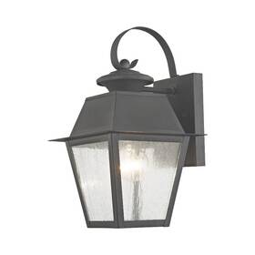 2162-61 Livex 847284027398 Lighting Mansfield 1-light Outdoor Wall Lantern Charcoal
