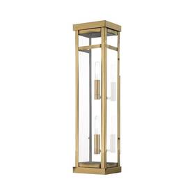 Livex 847284056640 Lighting 20706-01 Hopewell 2 Light Outdoor Wall Lantern Antique Brass Livex 847284056640 Lighting 20706-01 Hopewell 2 Light Outdoor Wall Lantern Antique Brass