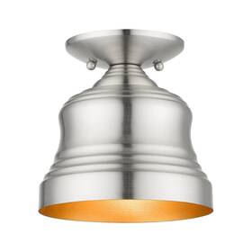 55909-91 Livex 847284090286 Lighting Endicott Petite Bell Semi-flush Brushed Nickel 55909-91 Livex 847284090286 Lighting Endicott Petite Bell Semi-flush Brushed Nickel