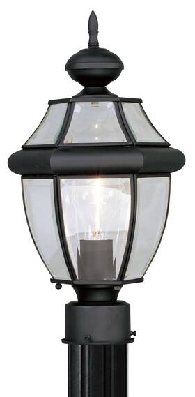 2153-04 Livex Lighting Lantern Outdoor Post Light Black Clear Beveled Glass 2153-04 Livex Lighting Lantern Outdoor Post Light Black Clear Beveled Glass