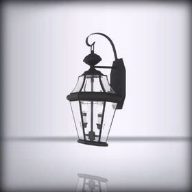 2261-04 Livex Lighting - Outdoor Wall Lantern With Clear Black 10.5 W X 20.75