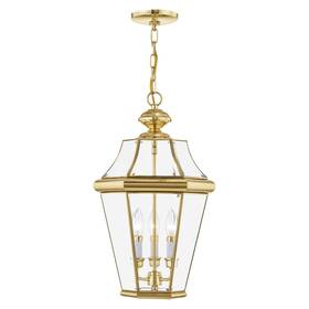 2365-02 Livex Lighting - Georgetown 3 Light Outdoor Pendant Lantern In Traditional 2365-02 Livex Lighting - Georgetown 3 Light Outdoor Pendant Lantern In Traditional