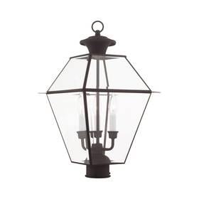 2384-07 Livex Lighting - Westover 3 Light Outdoor Post Top Lantern In Farmhouse Style