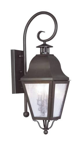 2551-07 Livex Lighting Amwell 2 Light 24.75 Inch Bronze Outdoor Wall Lantern