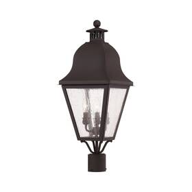 2556-07 Livex Lighting - Amwell 3 Light Outdoor Post Top Lantern In Farmhouse Style 2556-07 Livex Lighting - Amwell 3 Light Outdoor Post Top Lantern In Farmhouse Style