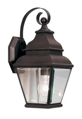 2590-07 Livex Lighting 259007 Exeter 1 Light Outdoor Bronze Finish Solid Brass Wall Lanter