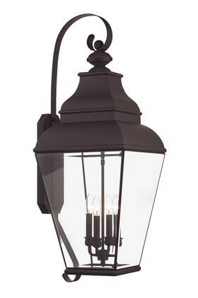 2596-07 Livex Lighting 2596 Exeter 4 Light 36 Inch Tall Outdoor Wall Sconce - Bronze 2596-07 Livex Lighting 2596 Exeter 4 Light 36 Inch Tall Outdoor Wall Sconce - Bronze