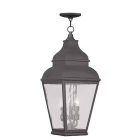 2610-07 Livex Lighting Exeter 3 Light Bronze Outdoor Pendant Lantern