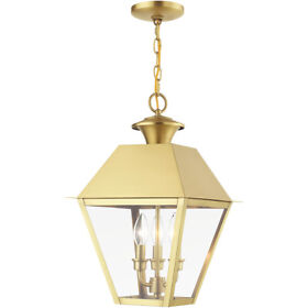27220-08 Livex Lighting Wentworth Outdoor Pendant Or Chandeller Natural Brass