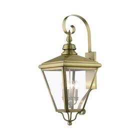27374-01 Livex Lighting 27374ms 4 Light 35 Inch Tall Wall Sconce - Antique Brass / Brushed 27374-01 Livex Lighting 27374ms 4 Light 35 Inch Tall Wall Sconce - Antique Brass / Brushed