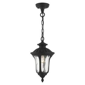 7849-14 Livex Lighting Oxford 1 Light Textured Black Outdoor Pendant Lantern
