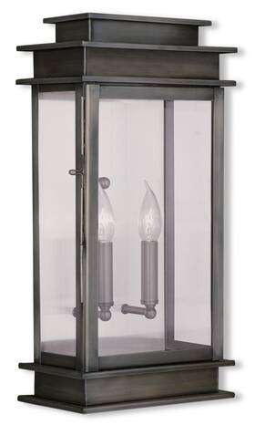 Livex Lighting 847284003705 2018 Princeton 2 Light Single Outdoor Wall Sconce - Grey