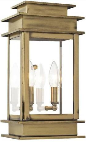 Livex Lighting 847284048331 2014 Princeton 2 Light Single Outdoor Wall Sconce - Brass Livex Lighting 847284048331 2014 Princeton 2 Light Single Outdoor Wall Sconce - Brass