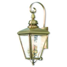 Livex Lighting 847284051812 2033-01 Cambridge 3 Light Antique Brass Outdoor