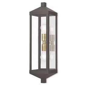 Livex Lighting 847284056176 20583-07 Nyack 2 Light Bronze Outdoor Wall Lantern