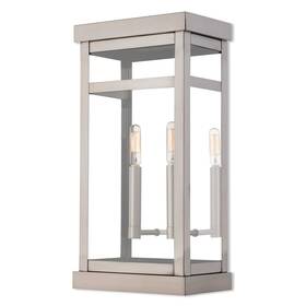 Livex Lighting 847284056596 20704-91 Hopewell Outdoor Wall Light Brushed Nickel
