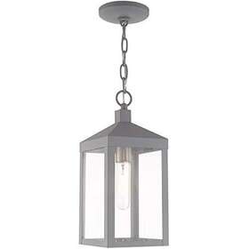 Livex Lighting 847284058781 20591-80 Nyack - One Light Outdoor Hanging Lantern Nordic Gra