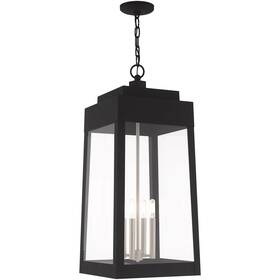 Livex Lighting 847284059252 20863-04 Oslo 4 Light 14 Inch Black Outdoor Pendant Lantern Livex Lighting 847284059252 20863-04 Oslo 4 Light 14 Inch Black Outdoor Pendant Lantern
