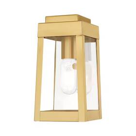 Livex Lighting 847284059344 20851-12 Oslo 1 Light Satin Brass Outdoor Wall Lantern