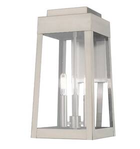Livex Lighting 847284059498 20858-91 Oslo 3 Light 20 Inch Brushed Nickel Outdoor Wall Lantern