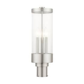 Livex Lighting 847284063686 - Hillcrest 3 Light Outdoor Post Top Lantern-brushed Nickel