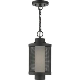 Livex Lighting 847284066281 20685-14 Nottingham Outdoor Pendant Or Chandeller Textured Black