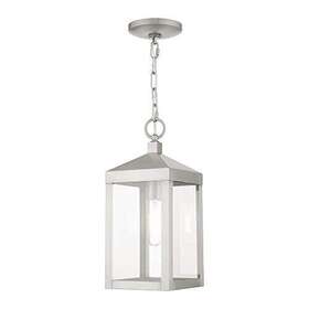 Livex Lighting 847284068520 1 Light Brushed Nickel Outdoor Pendant Lantern Livex Lighting 847284068520 1 Light Brushed Nickel Outdoor Pendant Lantern
