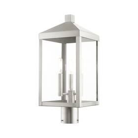 Livex Lighting 847284068568 - Nyack 3 Light Outdoor Post Top Lantern In Mid Century Modern