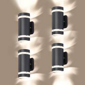 Zy-b1046b4hei Lmp Led 4 Pack Semi Cylinder Up And Down Lights Outdoor Wall Light Body In Aluminum