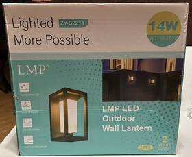 Zy-b2214 Lmp Led Outdoor Wall Lantern Model 2 Pack New Blk Zy-b2214 Lmp Led Outdoor Wall Lantern Model 2 Pack New Blk
