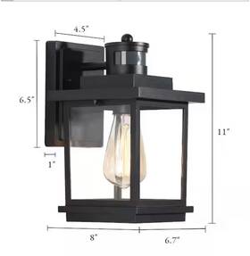Lnc 313113895846 Modern 1-light Motion Sensing Outdoor Wall Lantern Textured Black Light Wit Lnc 313113895846 Modern 1-light Motion Sensing Outdoor Wall Lantern Textured Black Light Wit