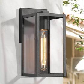 6fiaafhd14246s7 Lnc Modern Black Outdoor Sconce With Clear Glass Shade 1-light Minimalist Exterior