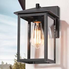Lnc 726084699205 Modern 1-light Black Outdoor Wall Lantern Sconce With Clear Glass Shade Porch Pa Lnc 726084699205 Modern 1-light Black Outdoor Wall Lantern Sconce With Clear Glass Shade Porch Pa