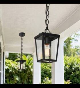 A04259 Lnc 1-light Black Classic Outdoor Hanging Light Pendant