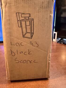 A0552701 Lnc 9.3 Inch Black Outdoor Wall Lantern Sconce Modern Exterior Light With Glass