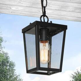 Anzuyrhd14259e7 Lnc 1-light Coastal Modern Lantern Black Frame Hanging Light Outdoor Pendant Anzuyrhd14259e7 Lnc 1-light Coastal Modern Lantern Black Frame Hanging Light Outdoor Pendant