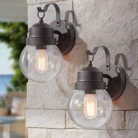 Aqrnmrhd107rdk7 Lnc Greet 1-light Rusty Bronze Outdoor Barn Light Sconce With Clear Seeded Glass Aqrnmrhd107rdk7 Lnc Greet 1-light Rusty Bronze Outdoor Barn Light Sconce With Clear Seeded Glass
