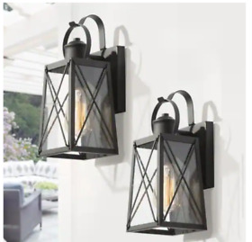 A04151bd Lnc Craftsman Matte Black Outdoor Wall Lantern Sconce Clear Seeded Glass 2 Pack A04151bd Lnc Craftsman Matte Black Outdoor Wall Lantern Sconce Clear Seeded Glass 2 Pack