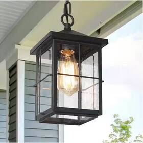 Na7nnfhd1254p47 Lnc A04254p Farmhouse Black Outdoor Hanging Lantern 1-light Coastal Pendant